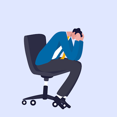 a-criminal-allegation-facing-man-holding-his-head-while-sitting-on-an-office-chair-illustration with background