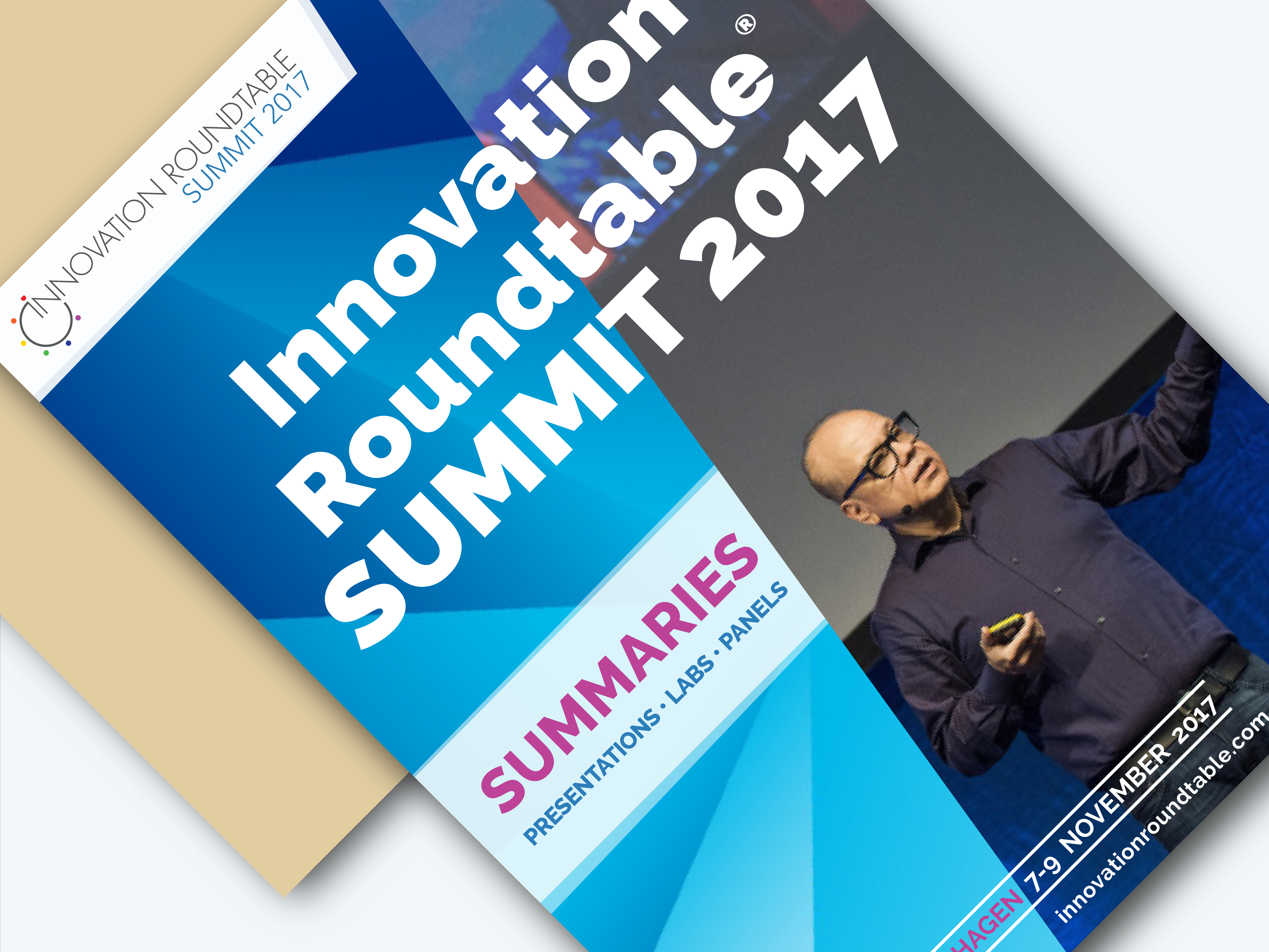 Corporate graphic design for Innovation Roundtable, reports, brochures, workshop materials, conference materials.