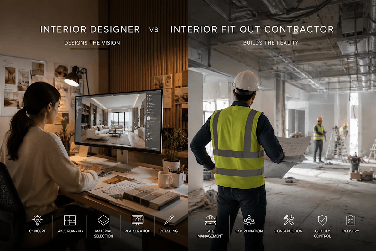 The Difference Between a Fit-Out Contractor and an Interior Designer in Dubai