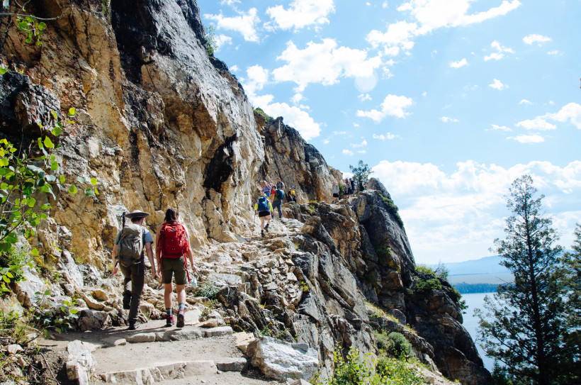 The final steps to Inspiration Point. Grand Teton National Park. 