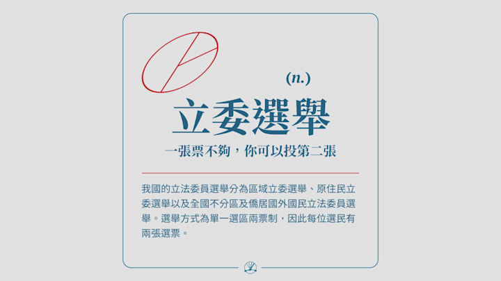 立委選舉:一張票不夠,你可以投第二張