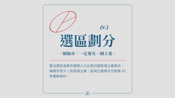選區劃分:一個縣市,一定要有一個立委