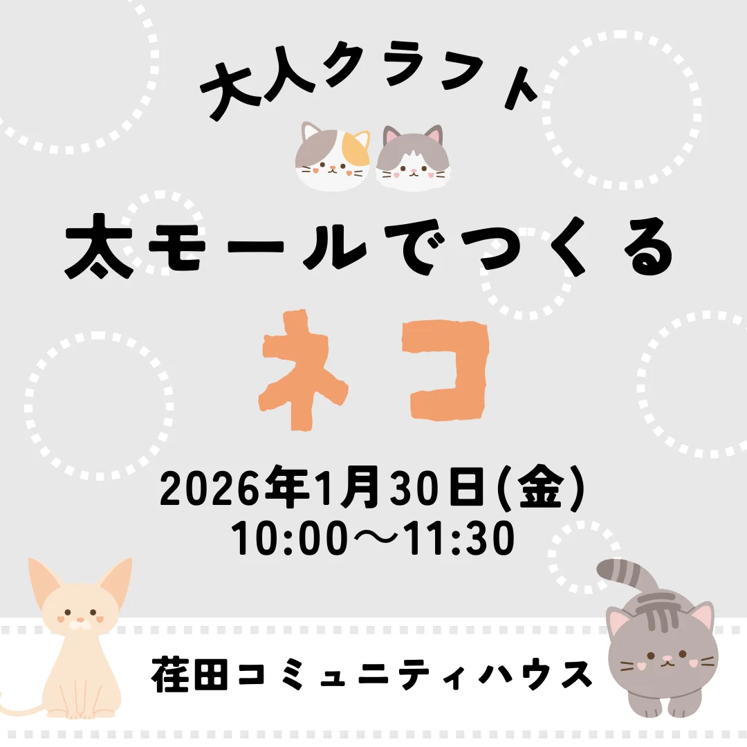 大人クラフト　太モールでつくるネコ