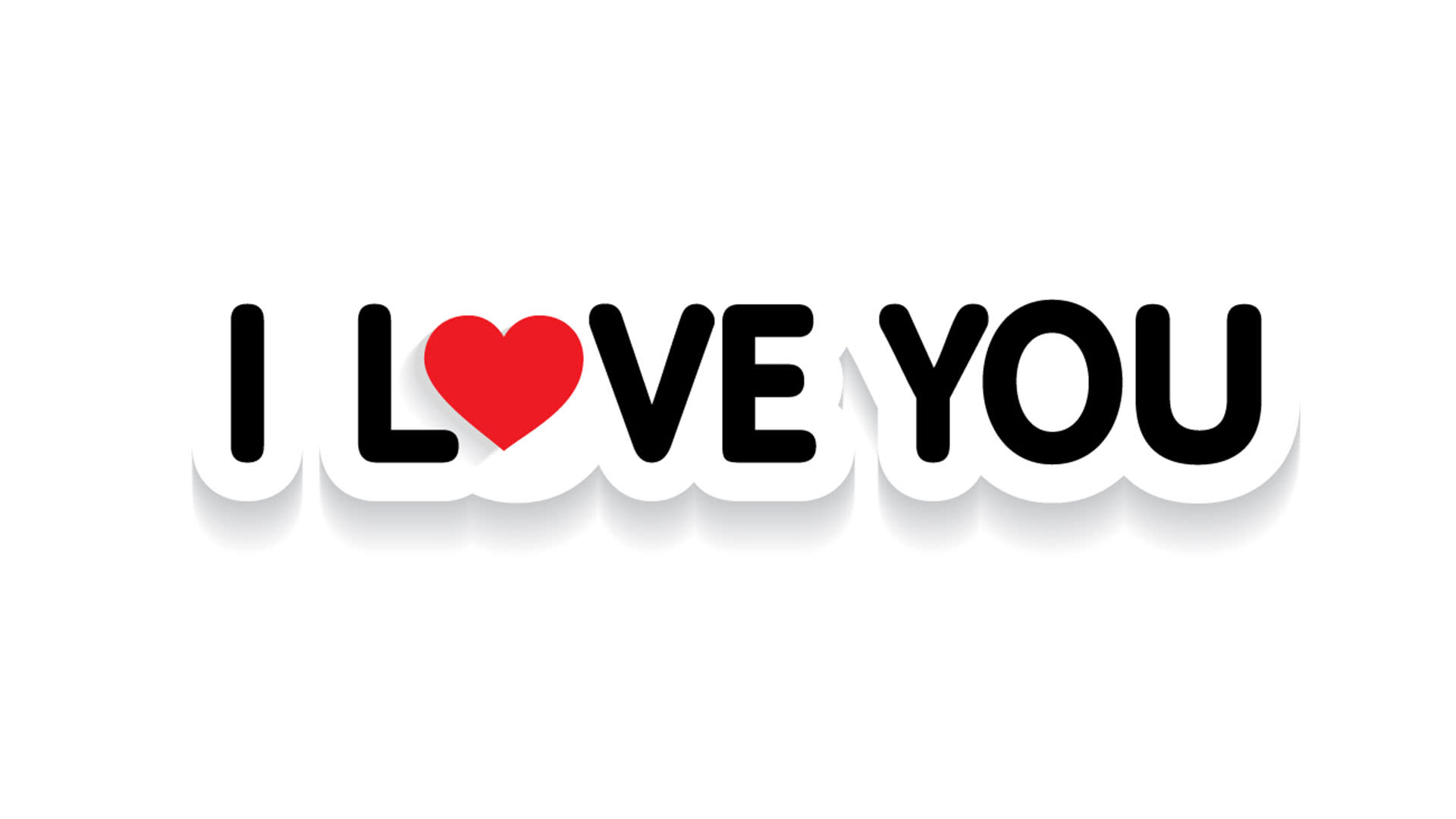 Texto com a expressão eu te amo em inglês. I love you.