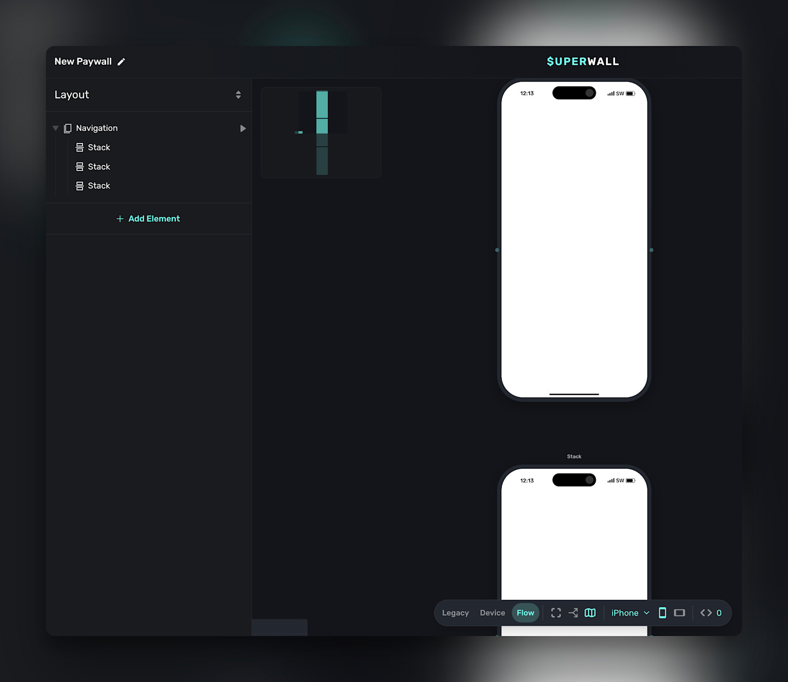 Start a new flow with a navigation component.