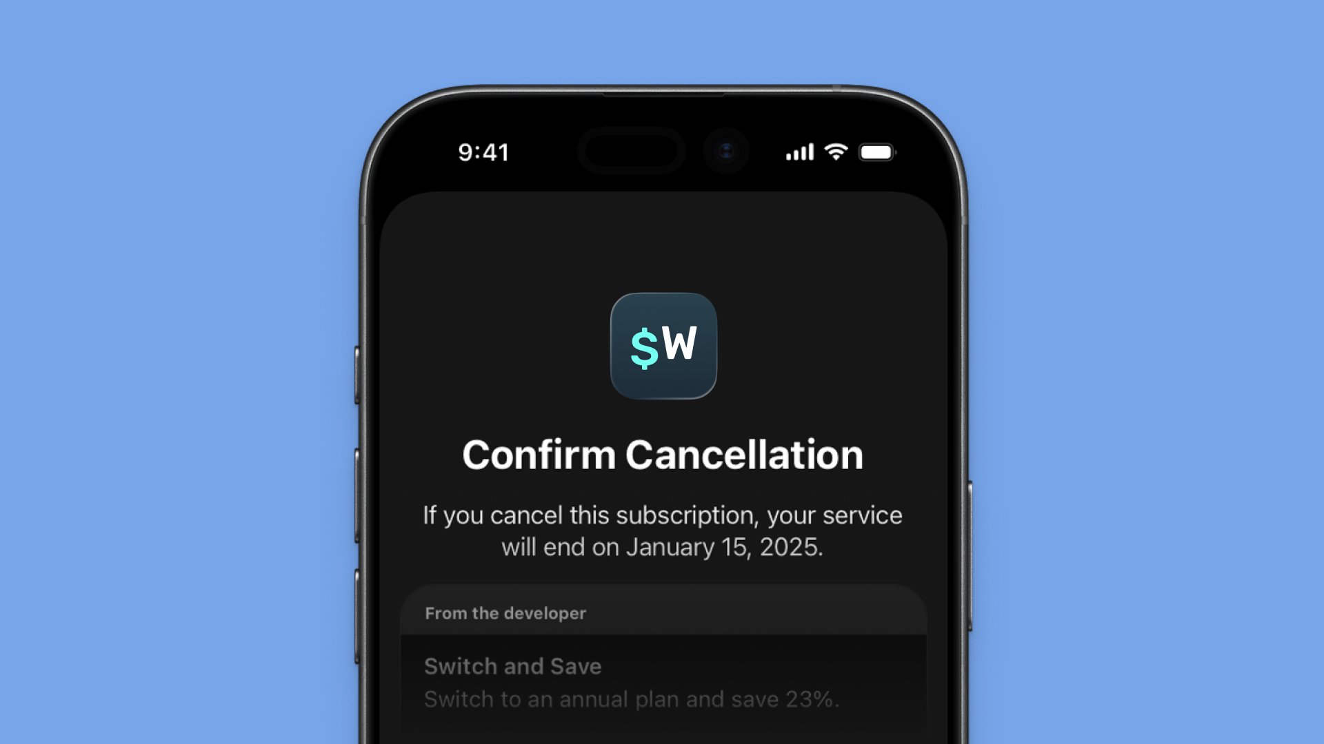 Superwall now supports Apple's Retention Messaging API — showing retention messages on the iOS cancellation screen, managed from the dashboard. No server needed. Superwall now supports Apple's Retention Messaging API — showing retention messages on the iOS cancellation screen, managed from the dashboard. No server needed.