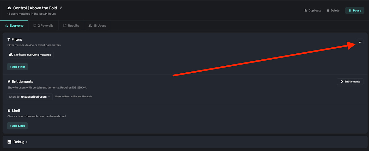 Check out our AI button to generate filters from a description.