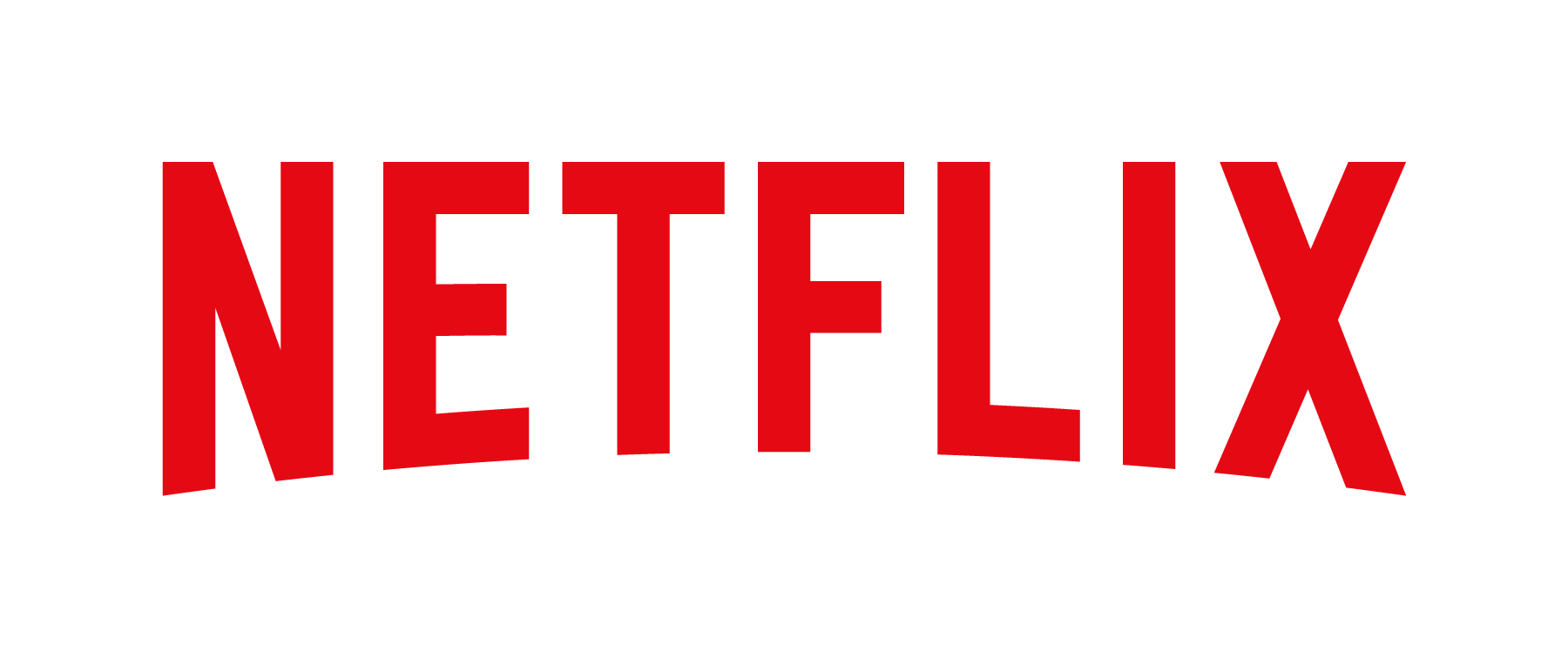 red, all caps lettering reading "netflix" with a slight arc forming the bottom part of the wordtype