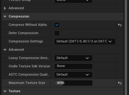 Max Texture Size Setting