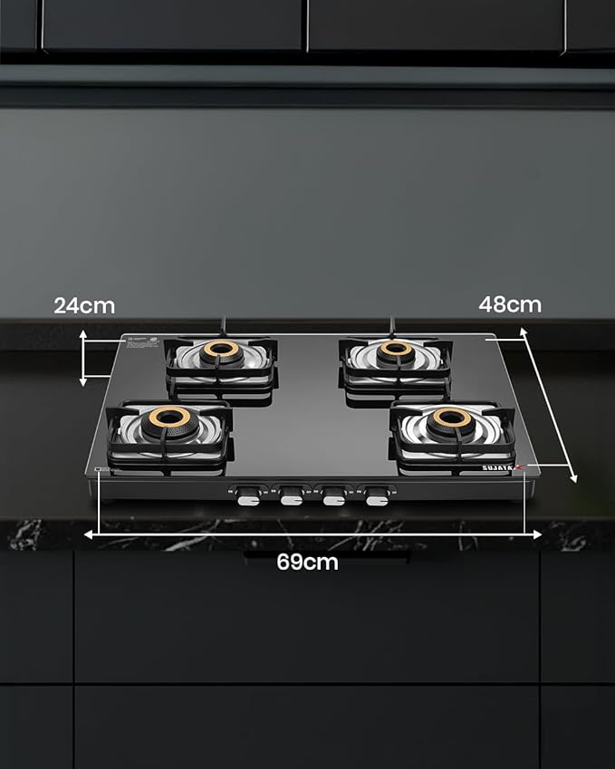 Sujata Gas Stove 4 Burner | Classic Gas Stove Manual Ignition  - Image 2
