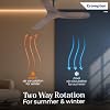 Crompton Silent Pro Fluido Wave 1200mm iOT BLDC Ceiling Fan Sheesham Wood - Image 4
