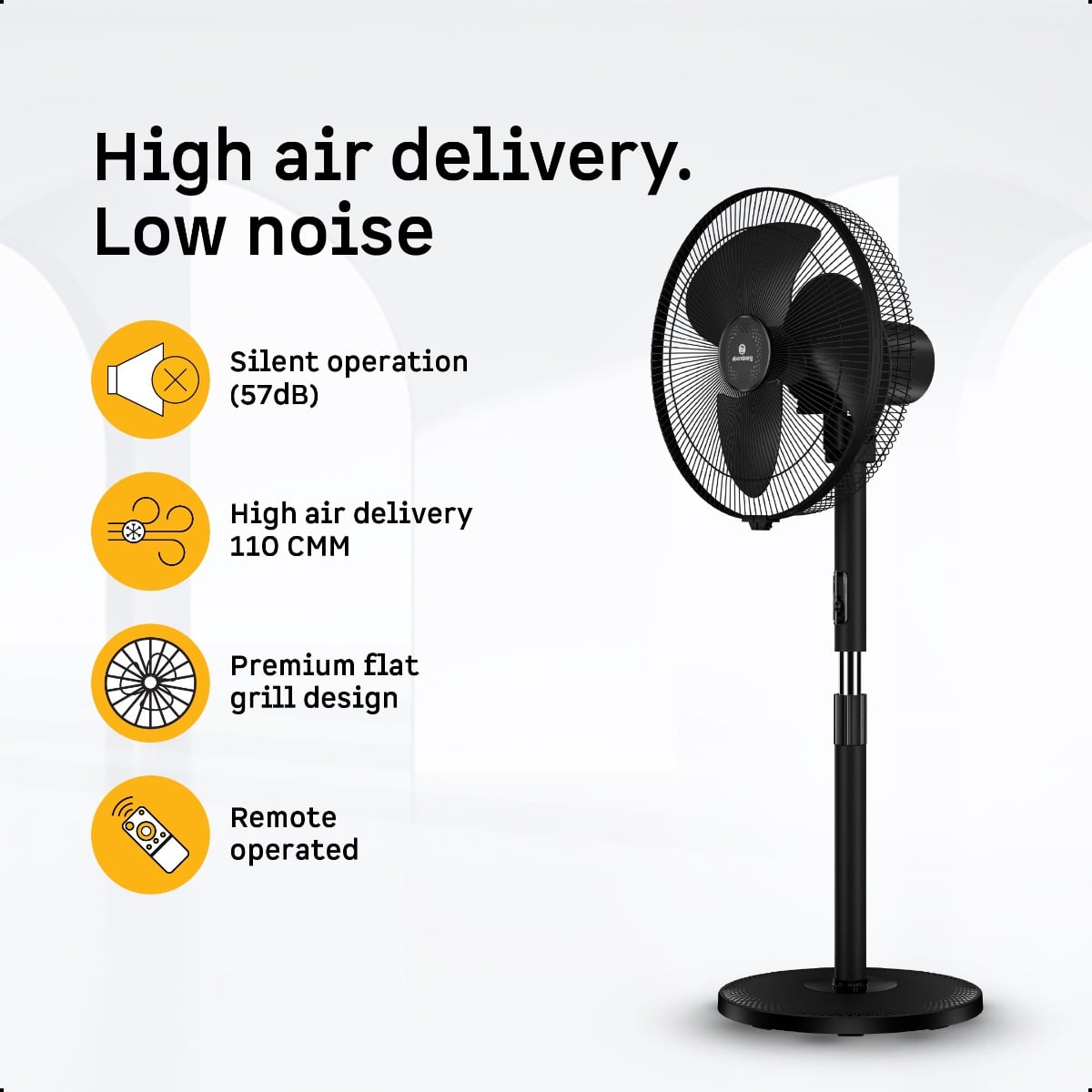 Atomberg SilenceAire Hi-Speed Pedestal Fan Black  - Image 4