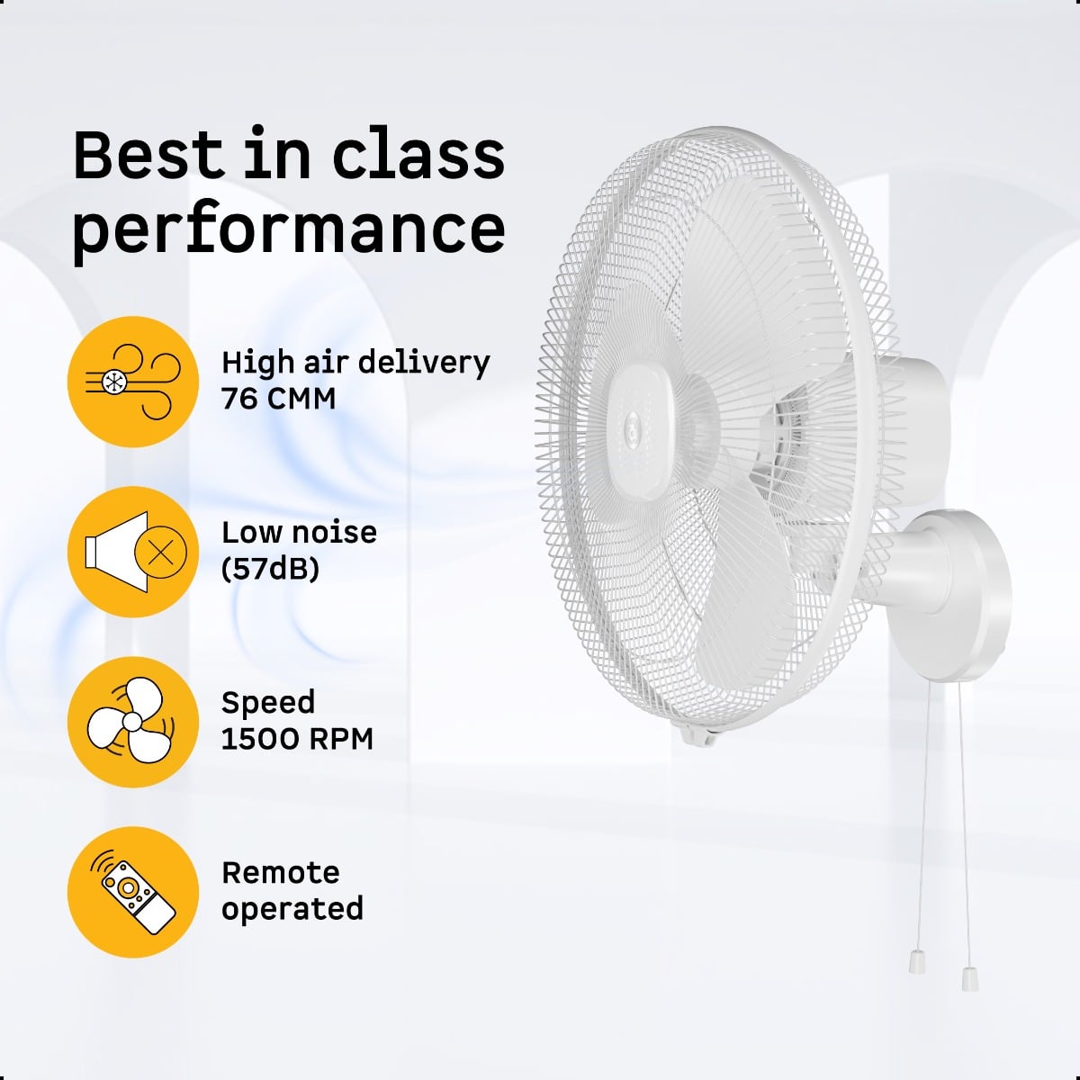 Atomberg Renesa 400mm Wall Mount Fan White - Image 2