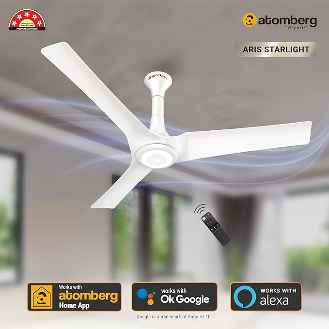 Atomberg Aris Starlight Smart 1200mm BLDC Ceiling Fan White - Image 4