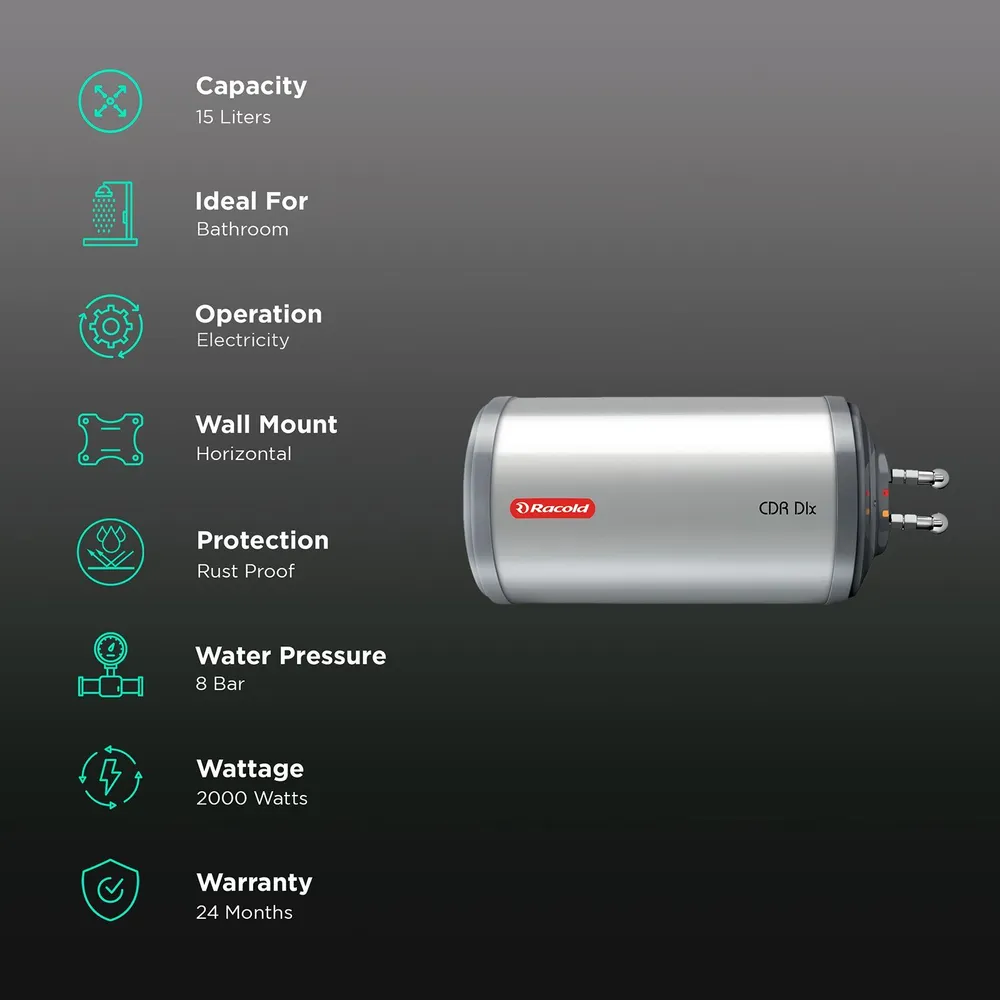 Racold CDR DLX Horizontal Water Heater (Geyser) - Image 2
