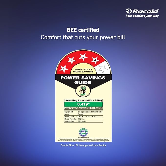 Racold Omnis Slim Horizontal Energy Efficient Storage Water Heater (Geyser) - Image 4