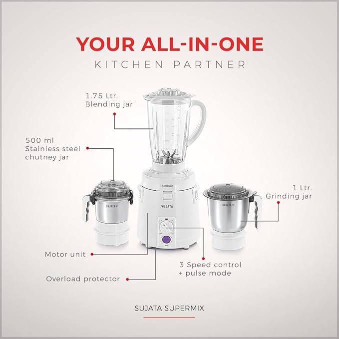 Sujata Supermix Mixer Grinder 900w - Image 2