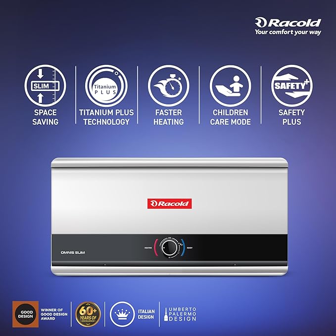 Racold Omnis Slim Horizontal Energy Efficient Storage Water Heater (Geyser) - Image 2