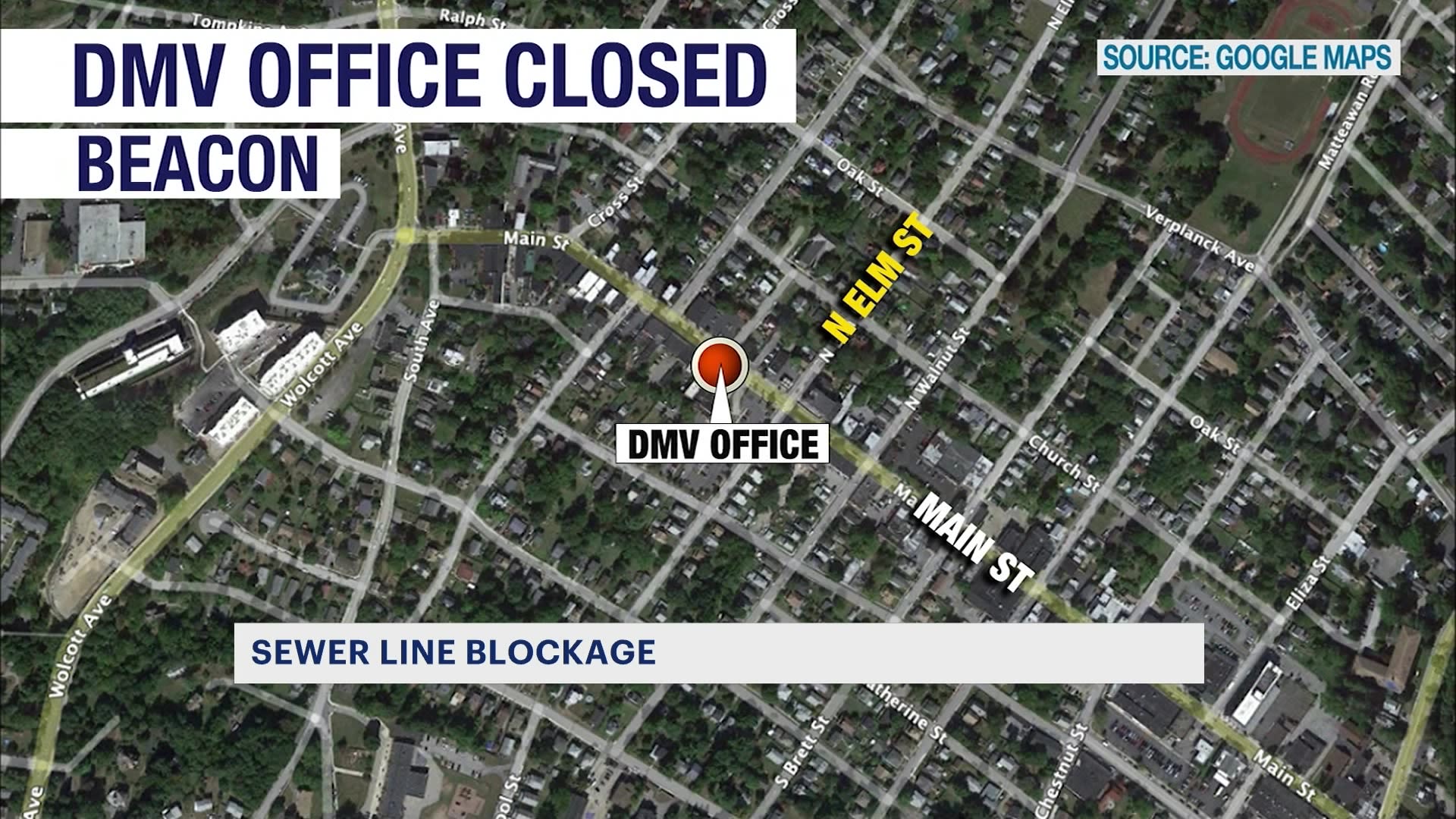Blocked sewer closes Beacon DMV