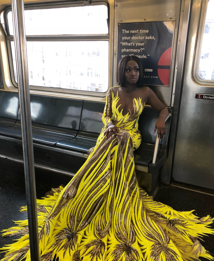 12 yellow prom dress