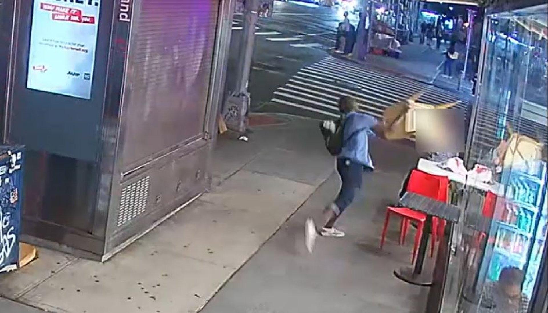 Police Man throws chair at sitting victim, steals his phone in Midtown