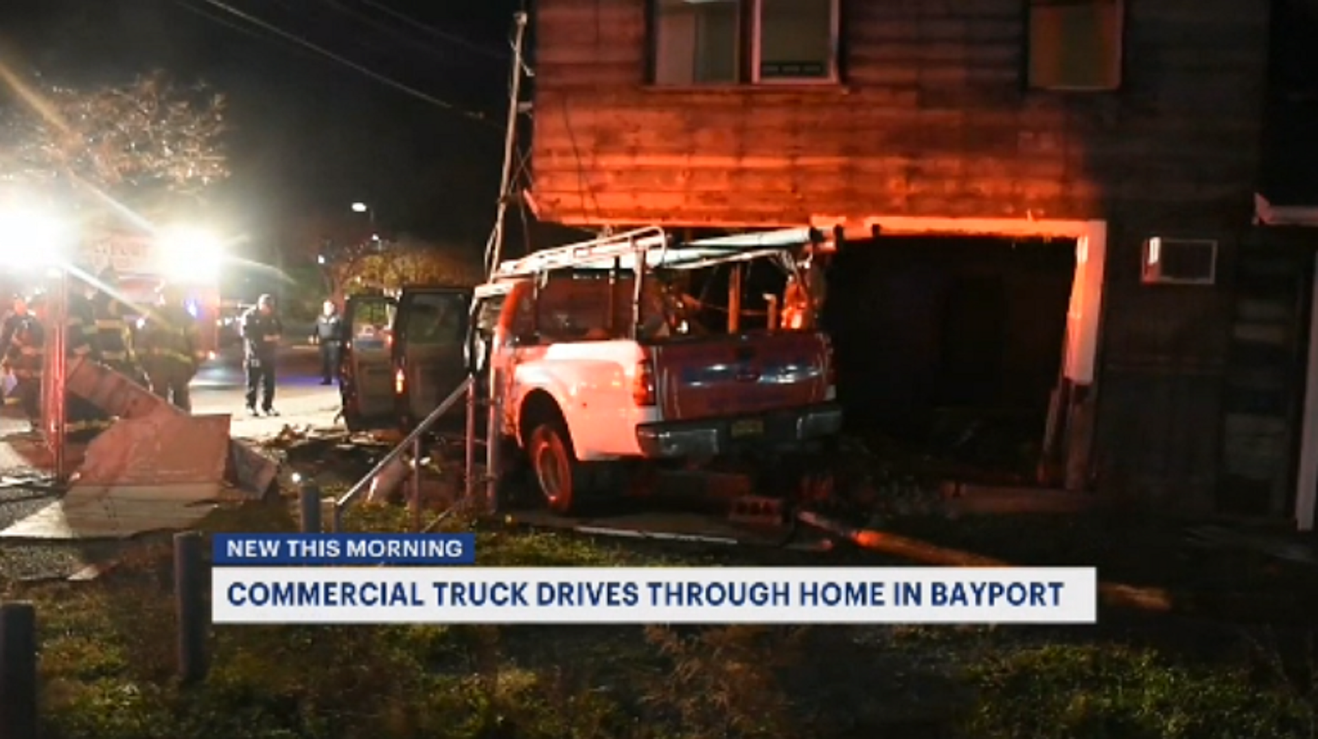 Police Truck crashes into Bayport building