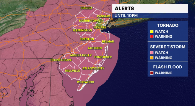 STORM WATCH: Most Of New Jersey Under Severe Thunderstorm Watch