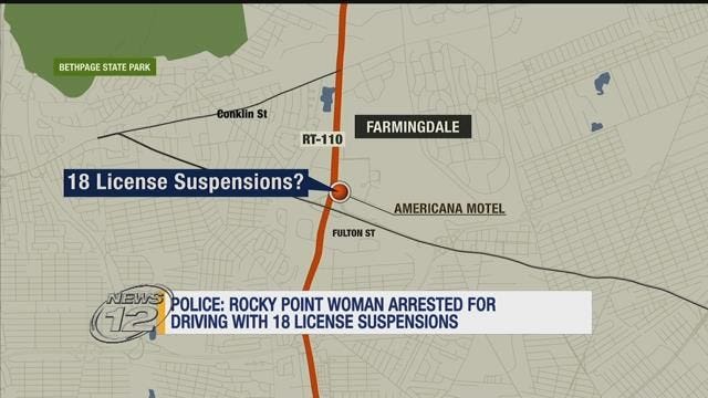 Police Rocky Point Woman Arrested For Driving With 18 License Suspensions