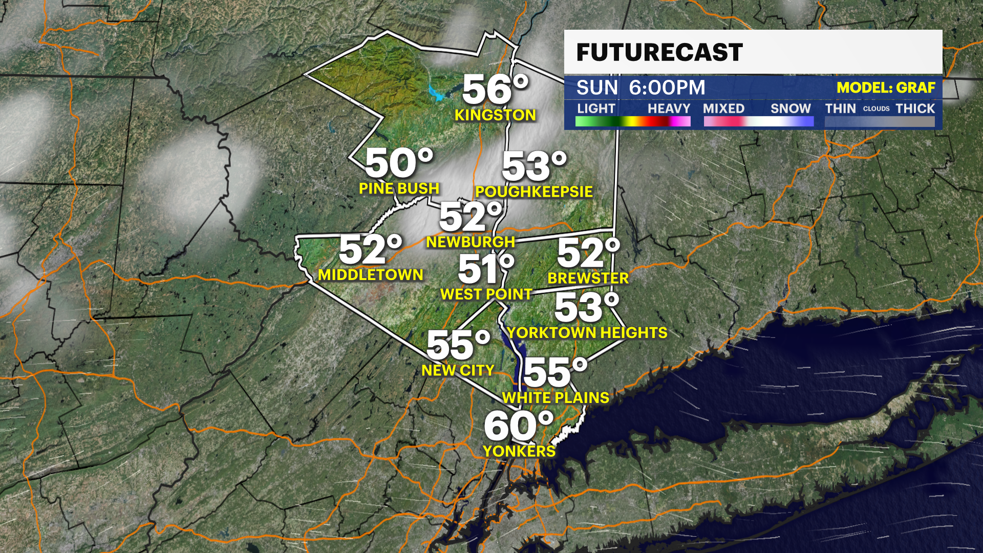 A mild Sunday with clouds before cooler temperatures move in