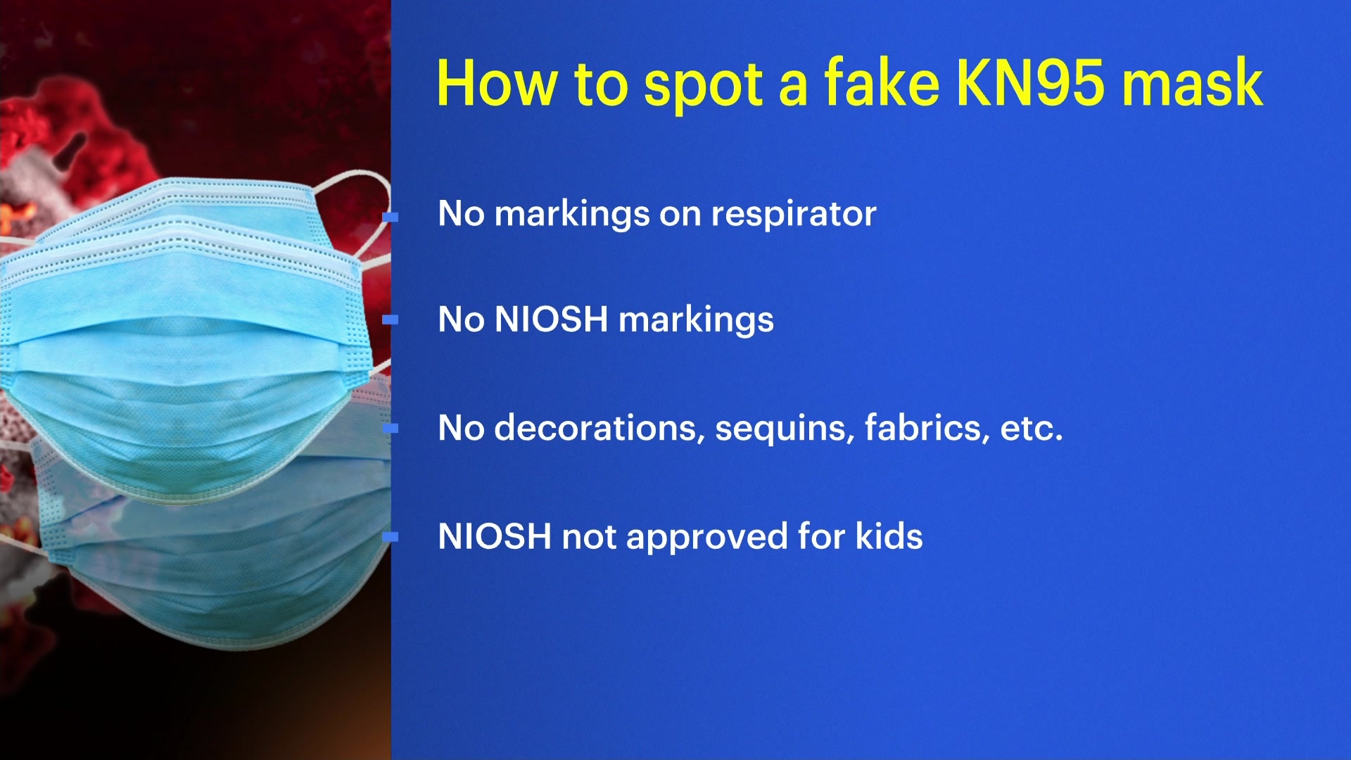 CDC shares tips on how to identify a fake mask