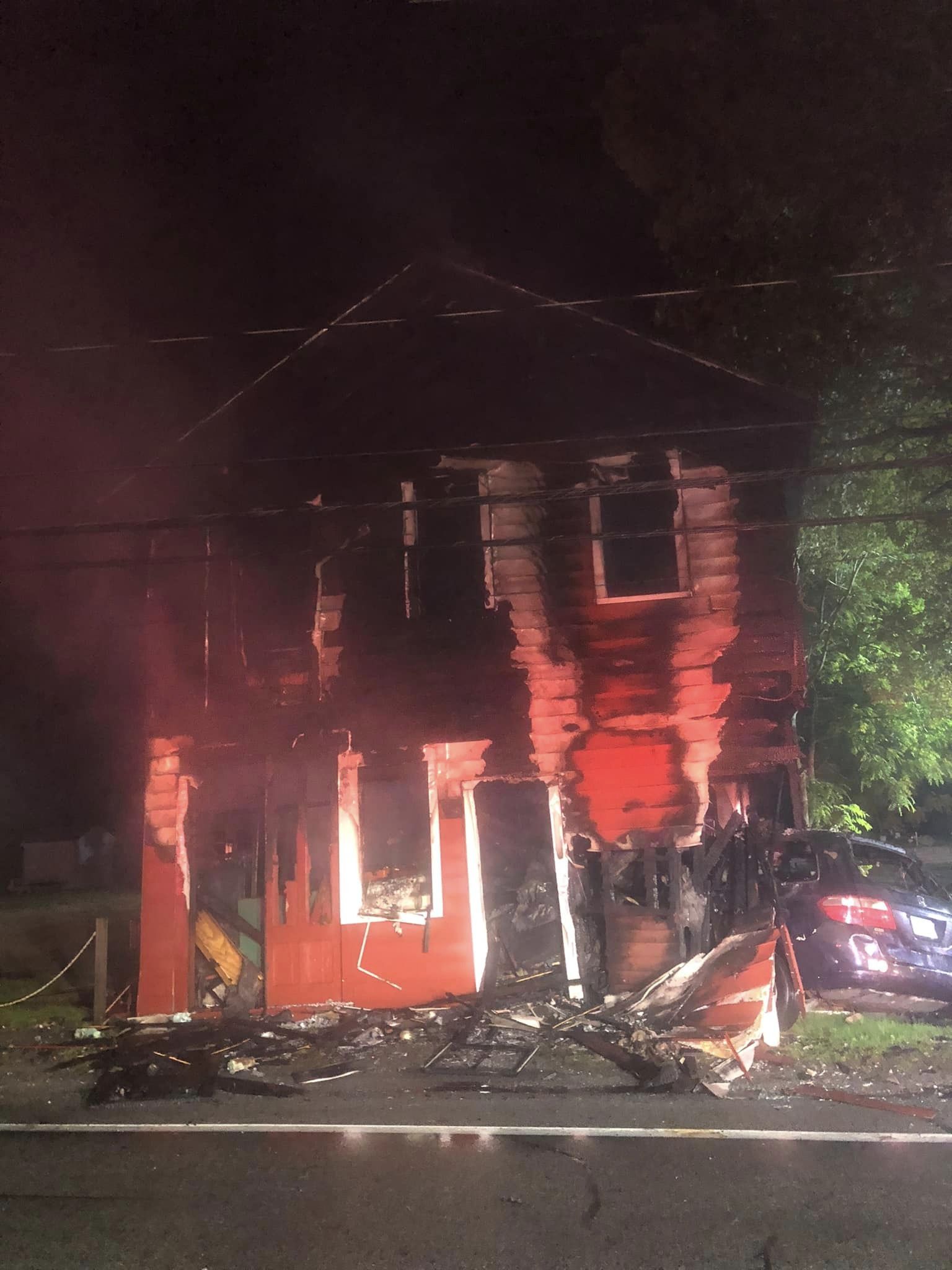 Dutchess County barn from 1865 destroyed by flames after car crashes