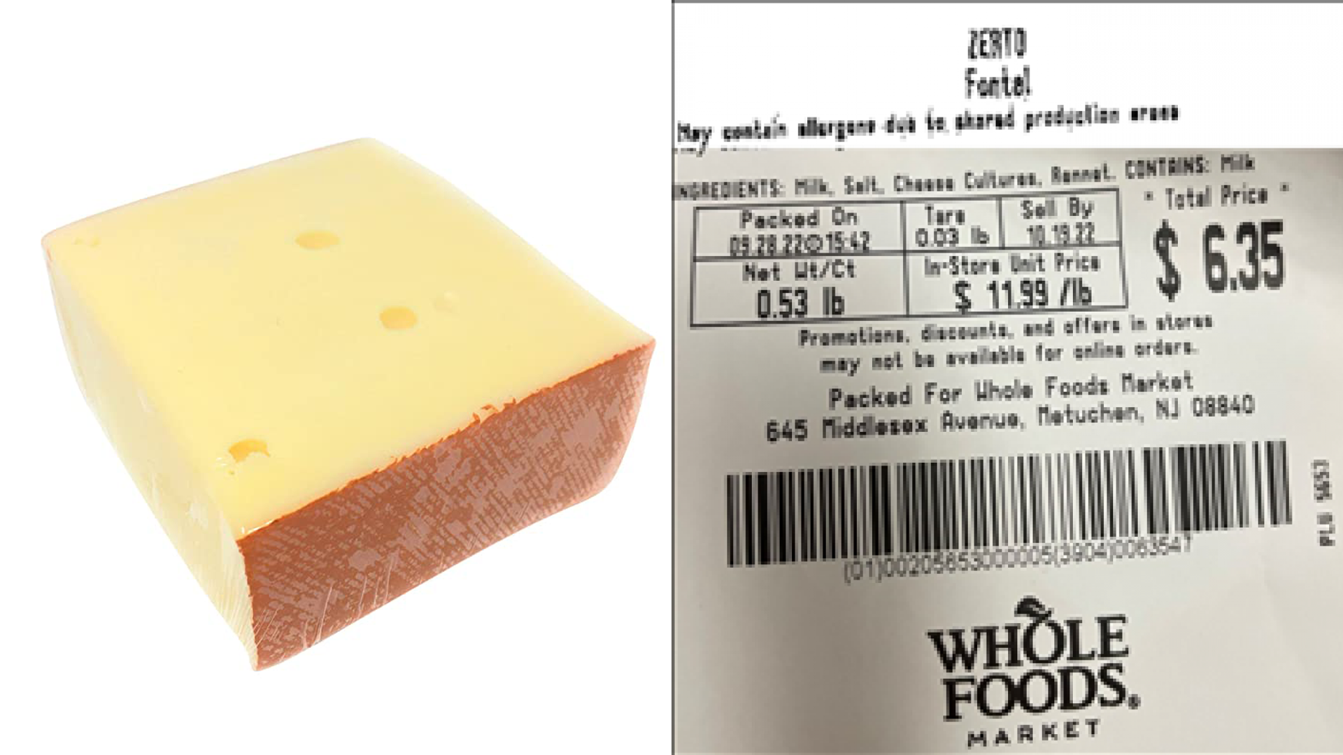 Whole Foods Market recalls cheese from stores Connecticut, New Jersey