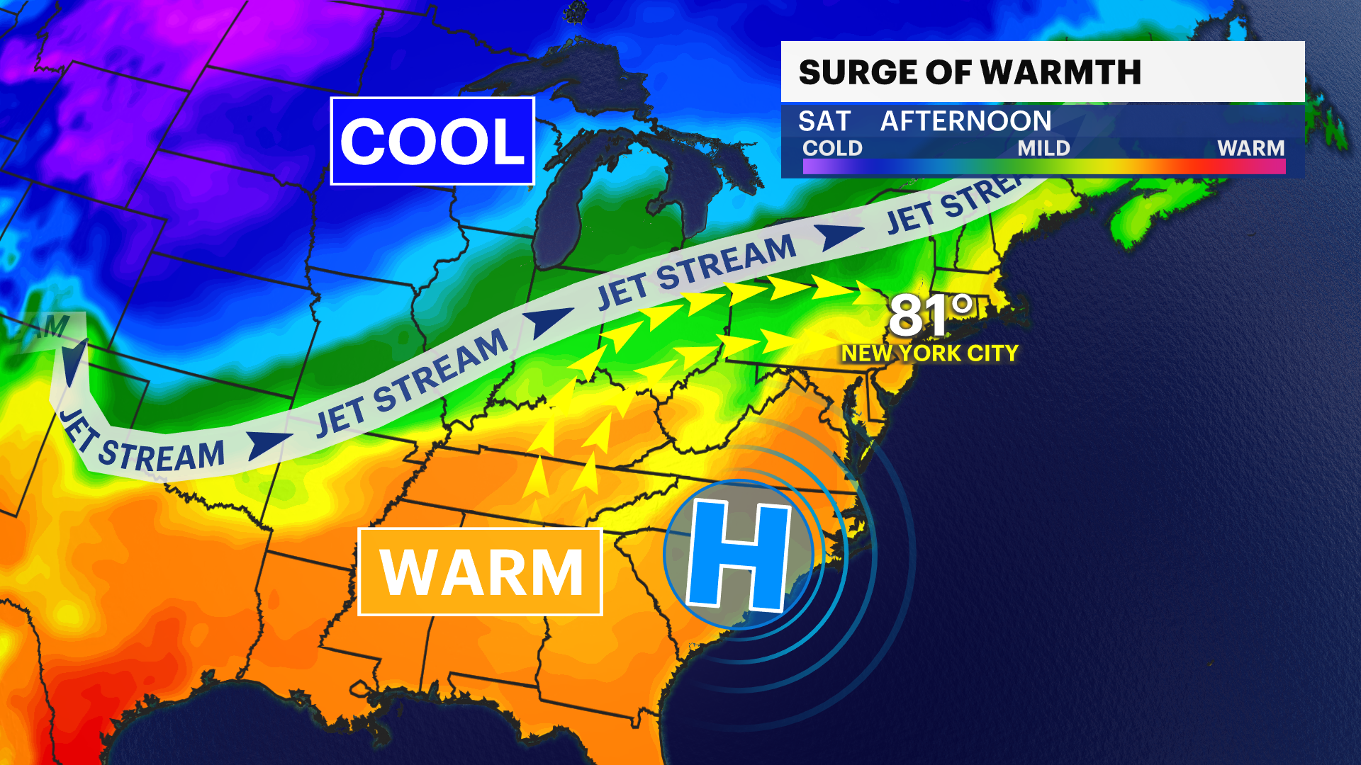 Mostly sunny and mild conditions; warmer days ahead for New York City