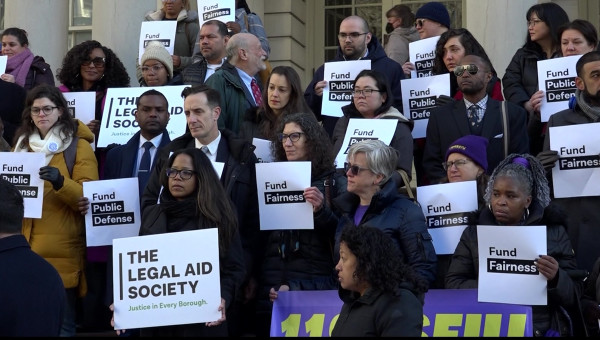 Public defenders, legal aid providers rally to demand fair funding in NYC’s 2024 budget