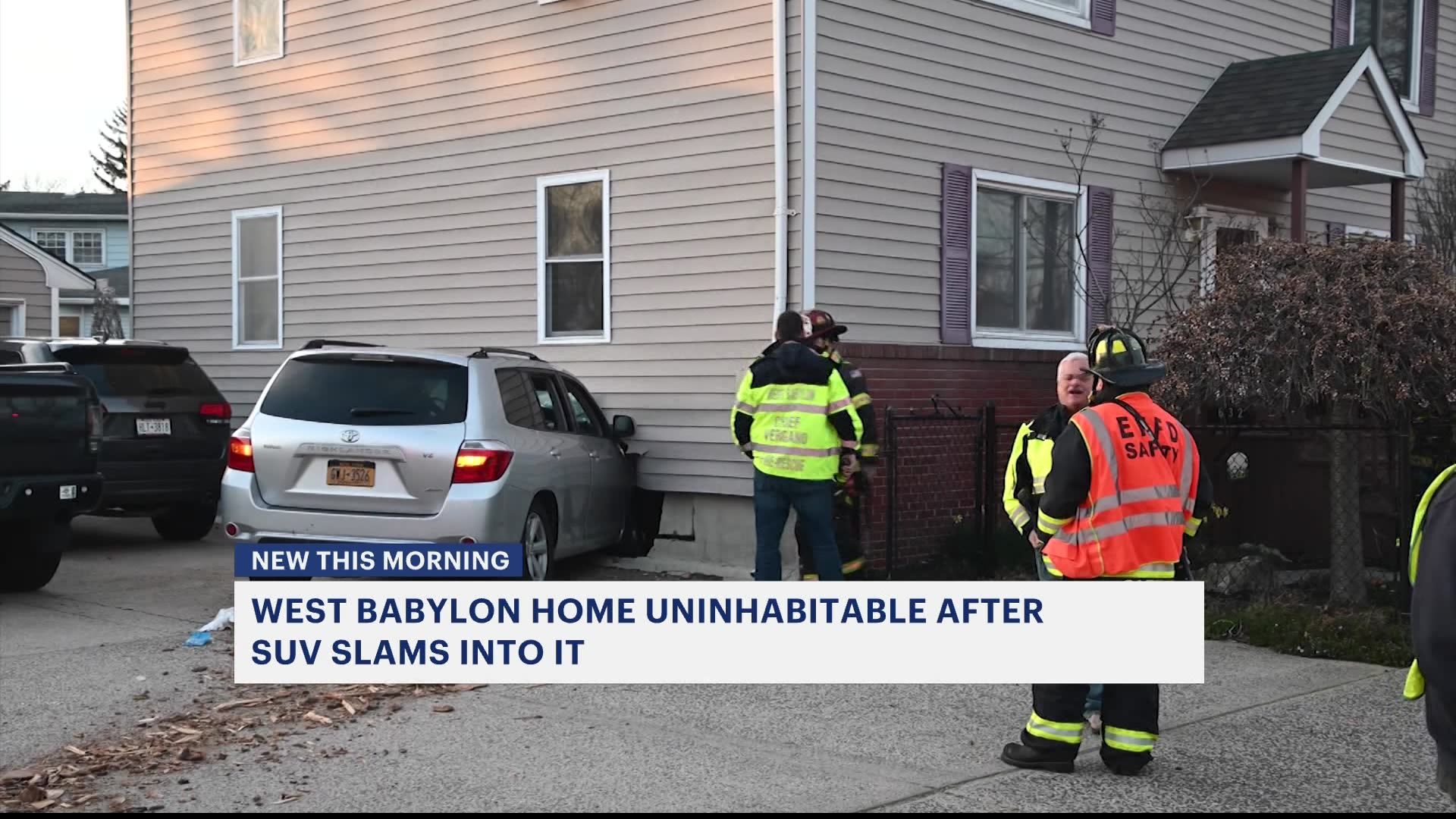 Officials West Babylon home deemed uninhabitable after SUV slams into it