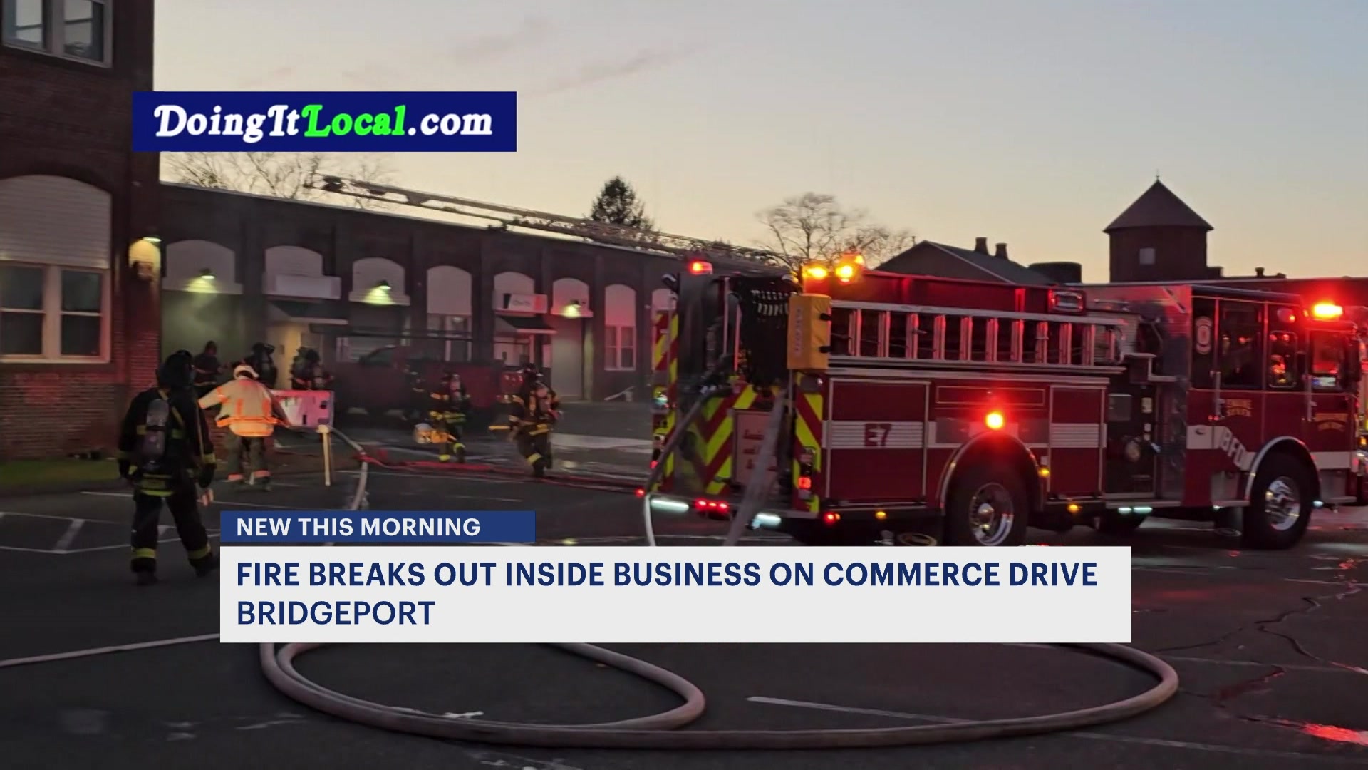Officials: Car catches on fire inside commercial building in Bridgeport