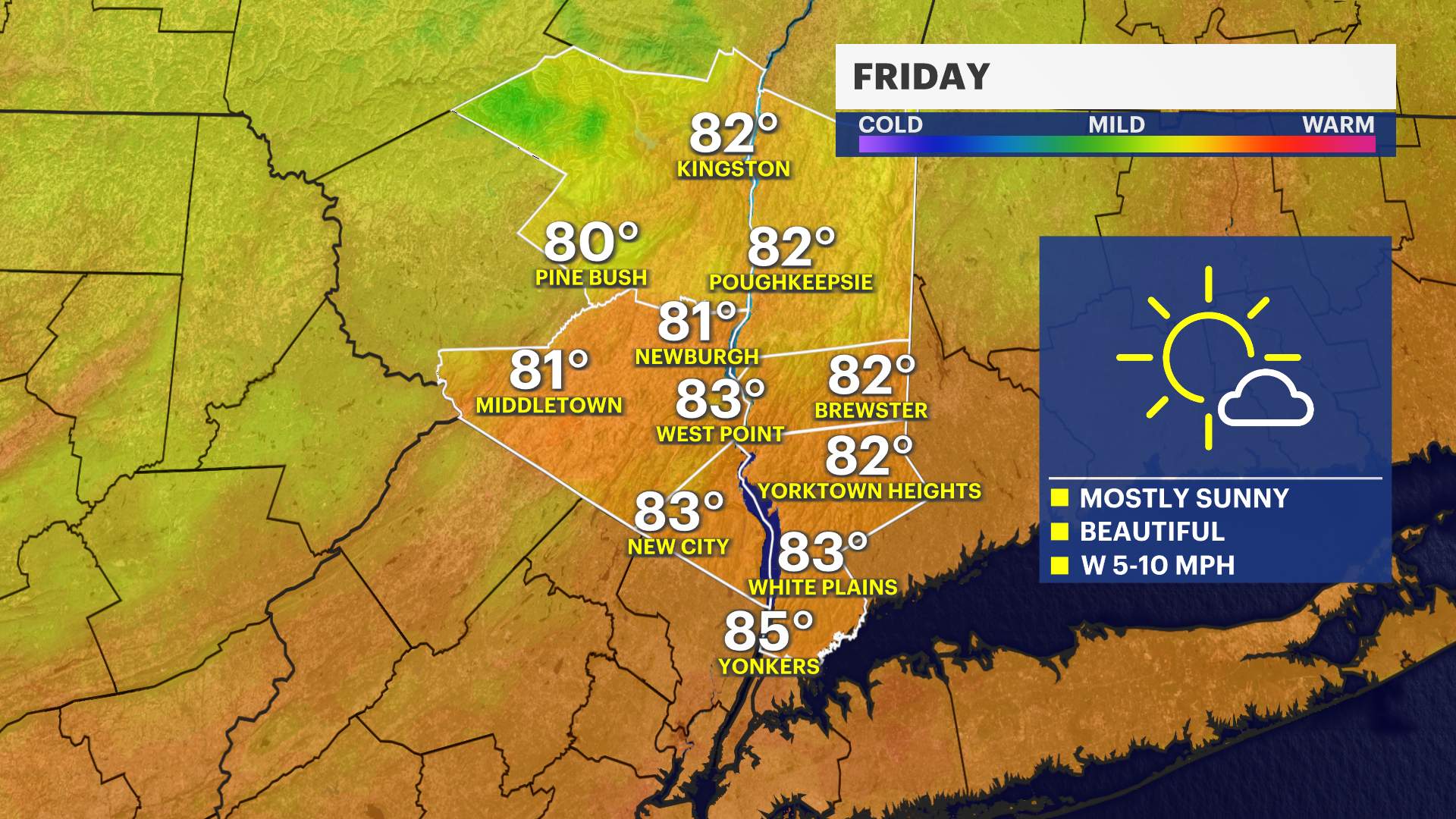 Mostly sunny Friday for the Hudson Valley before chance of spotty ...