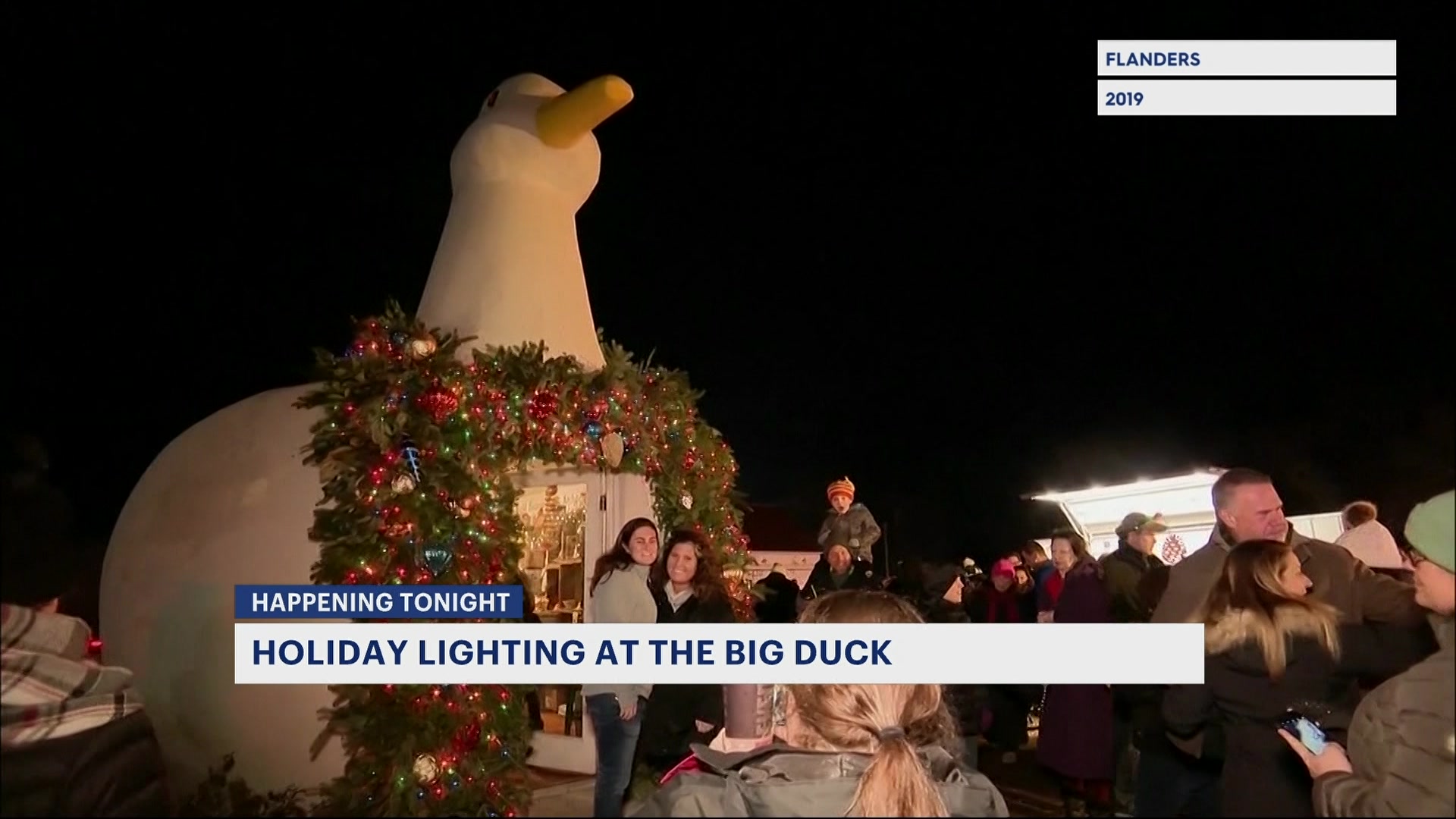 Holiday lighting at the Big Duck in Flanders set for tonight