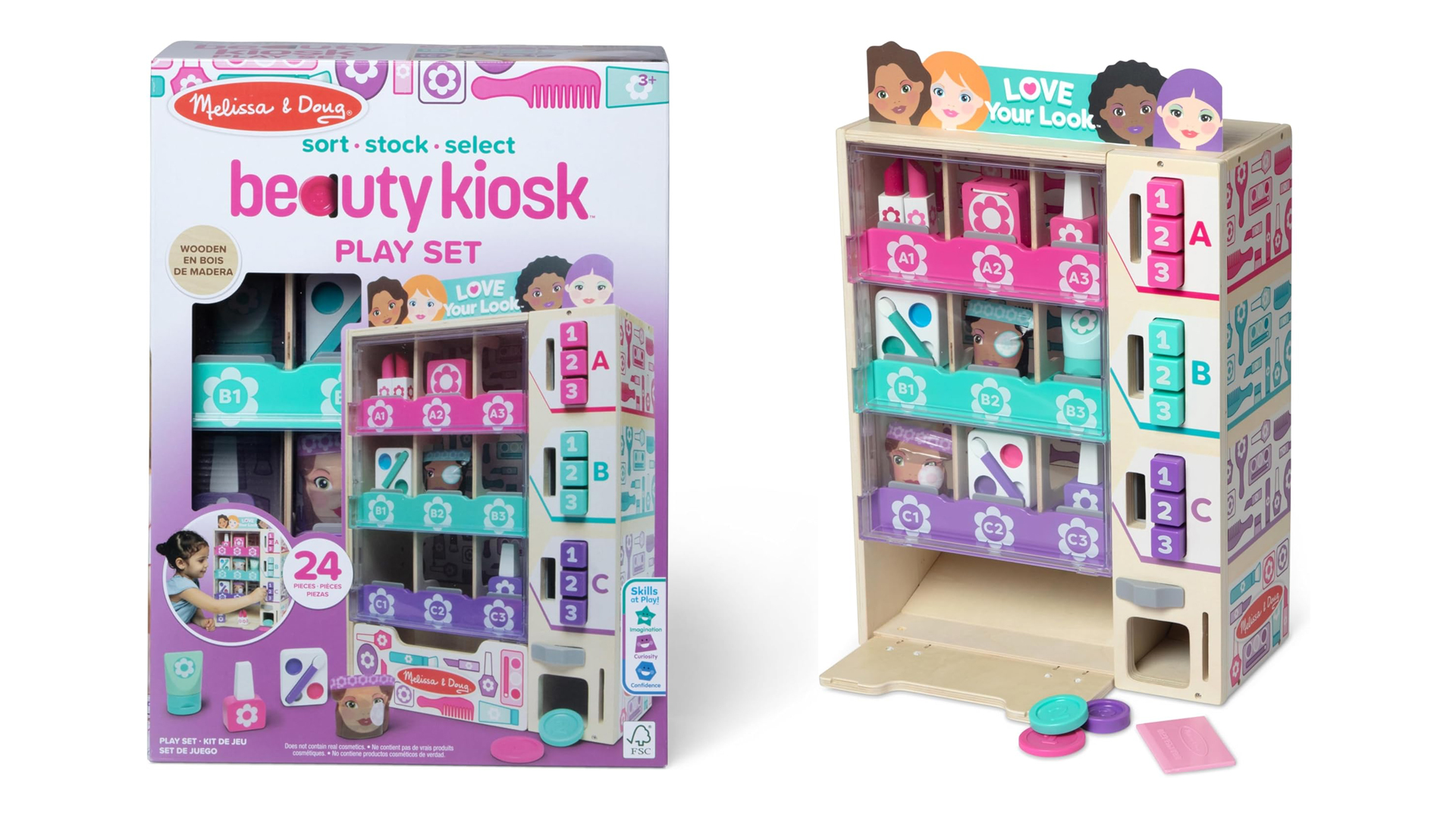 Melissa & Doug Sort, Stock, Select Beauty Kiosk Vending Machine Play Set
