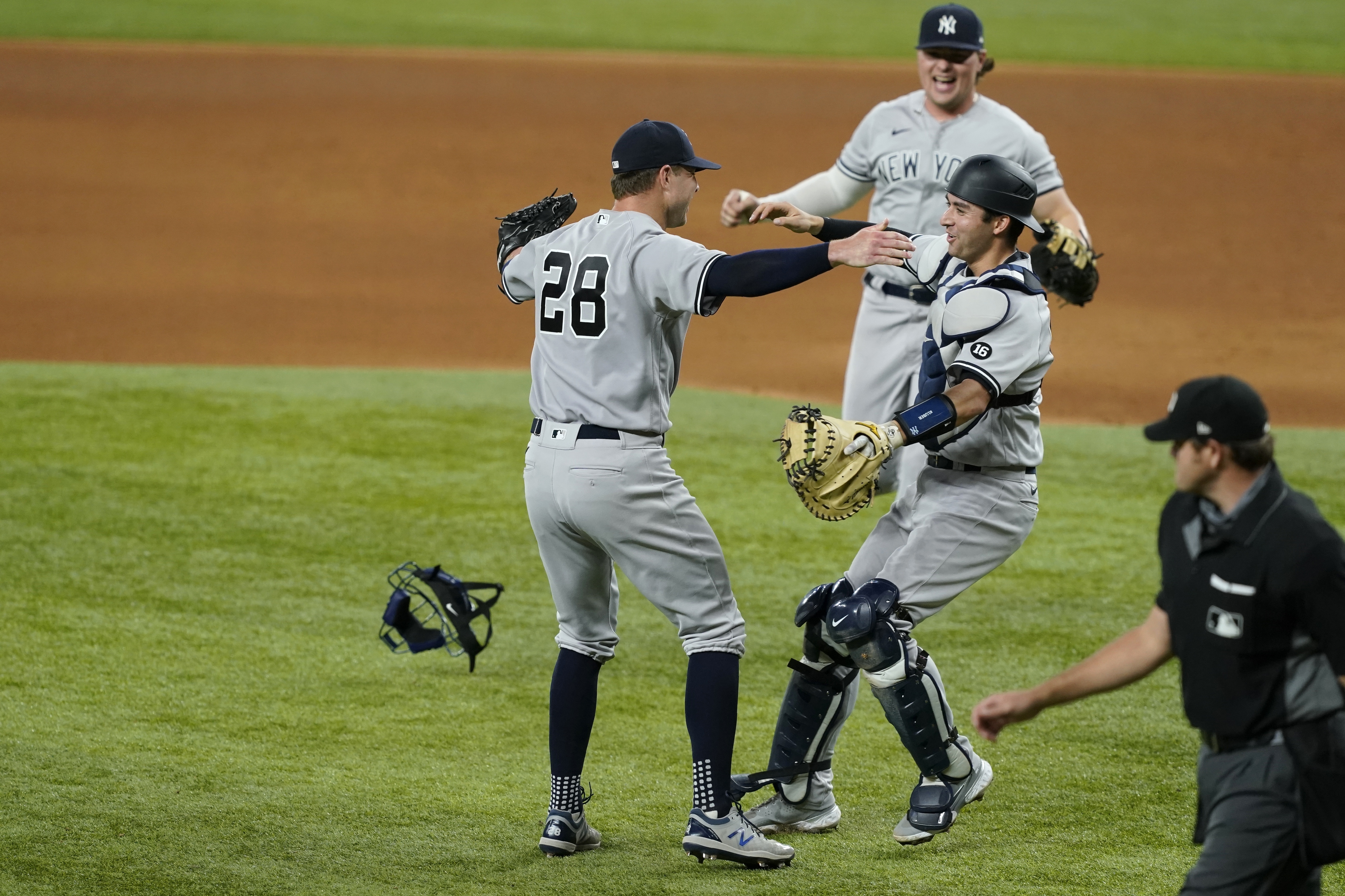 Yankees right-hander Corey Kluber throws no-hitter against Texas Rangers