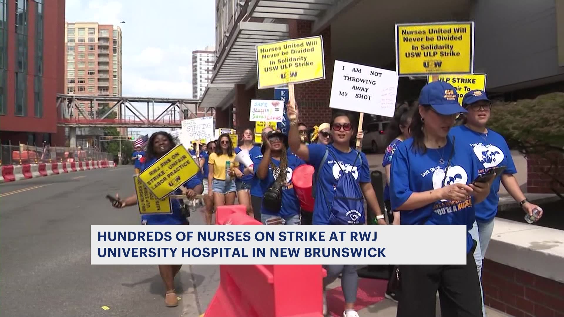 Nurses strike continues outside RWJ University Hospital; union demands