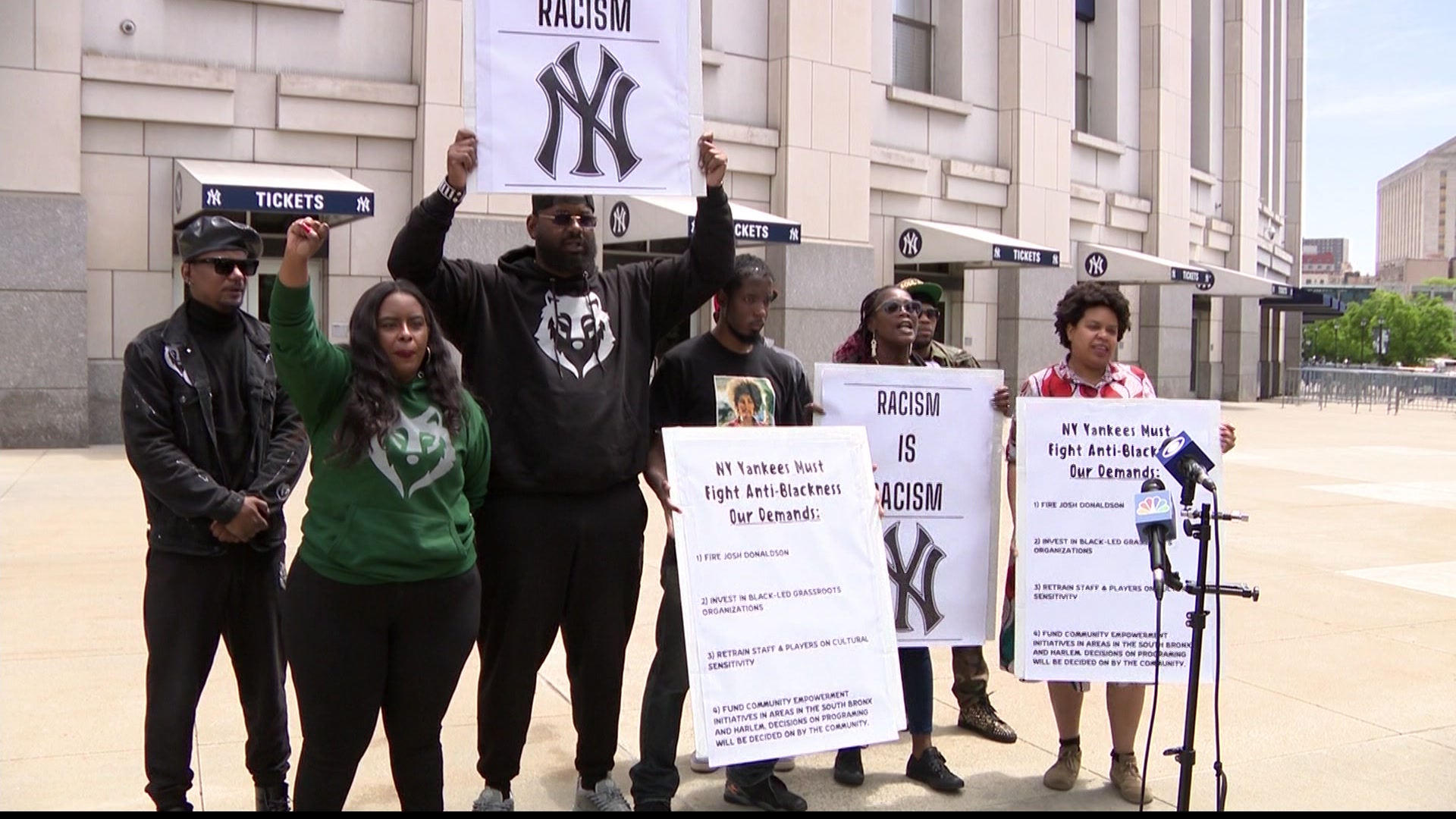 Black Lives Matter protests Josh Donaldson at Yankee Stadium