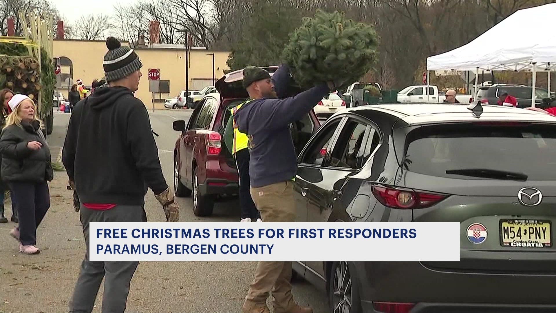 Bergen County residents gift first responders with free Christmas trees