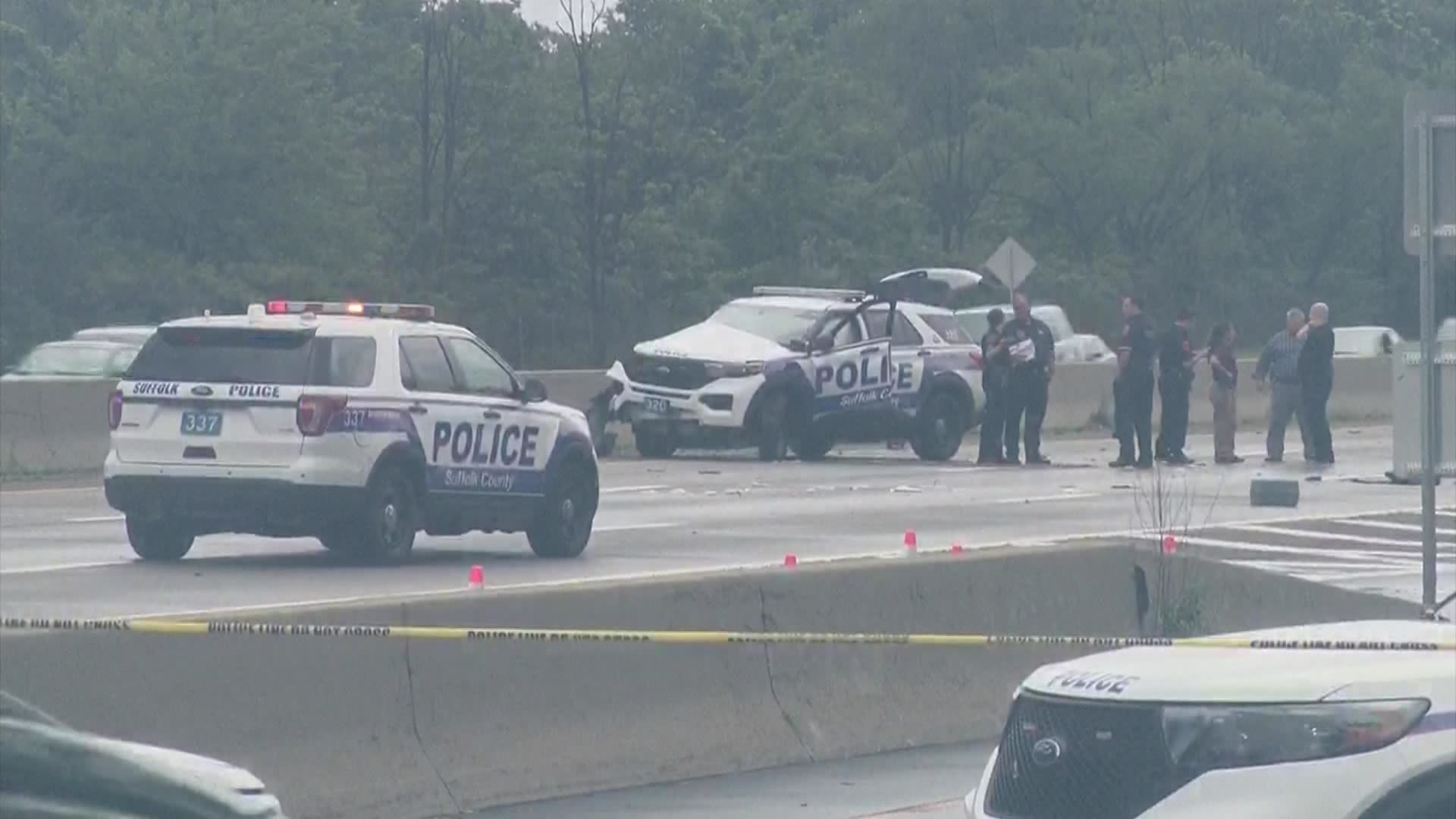 Suffolk PD: Police officer injured in Sunrise Highway crash