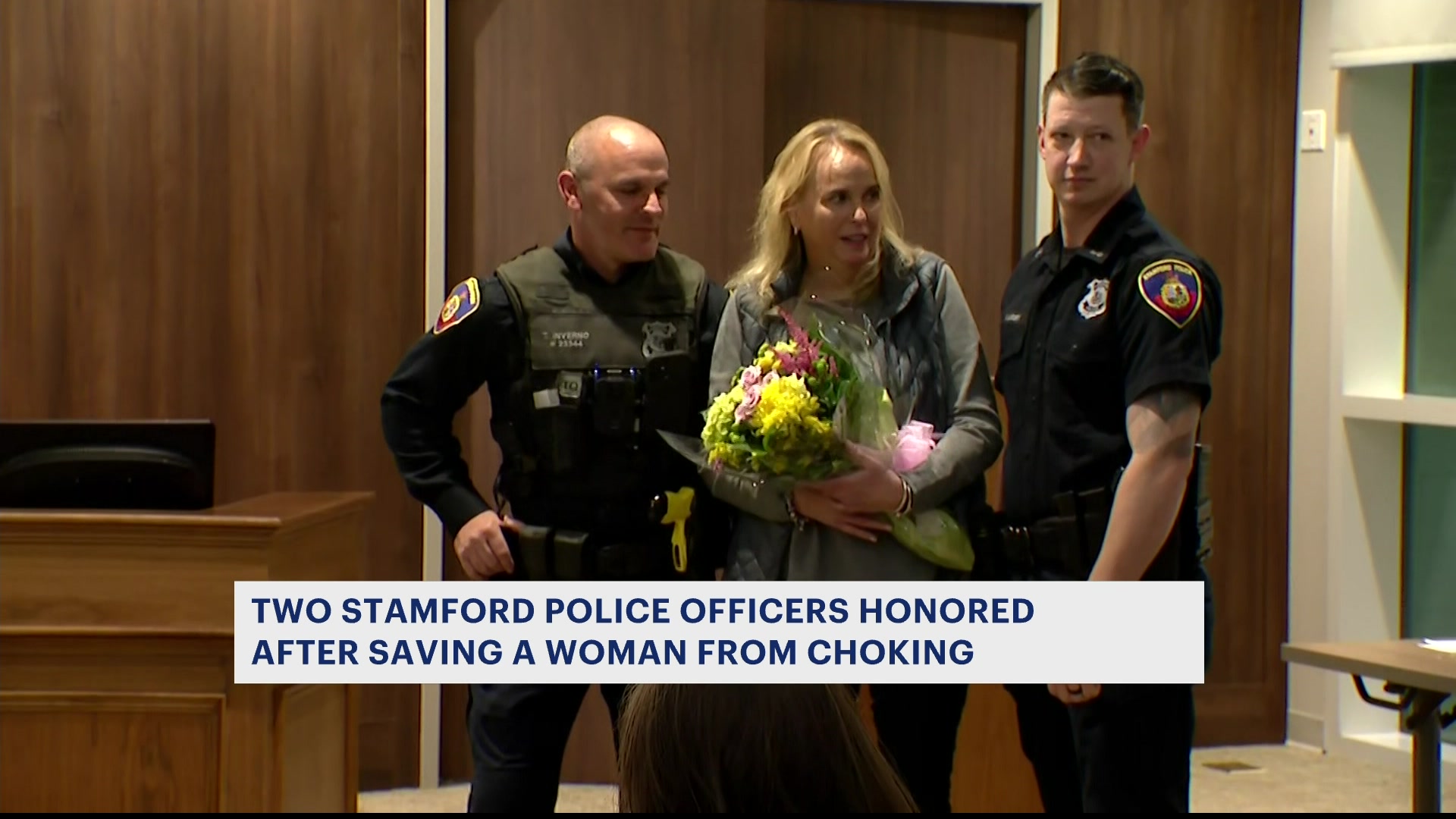 Stamford Officers Honored For Saving Woman From Choking 0046