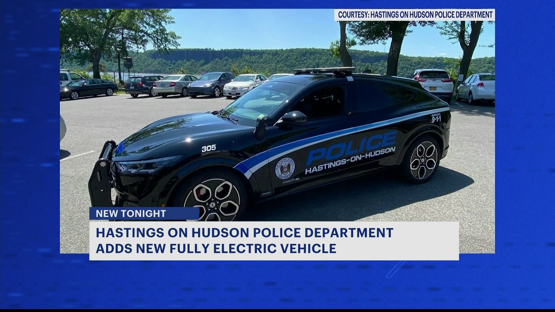 HastingsonHudson Police Department unveil fully electric Ford Mustang