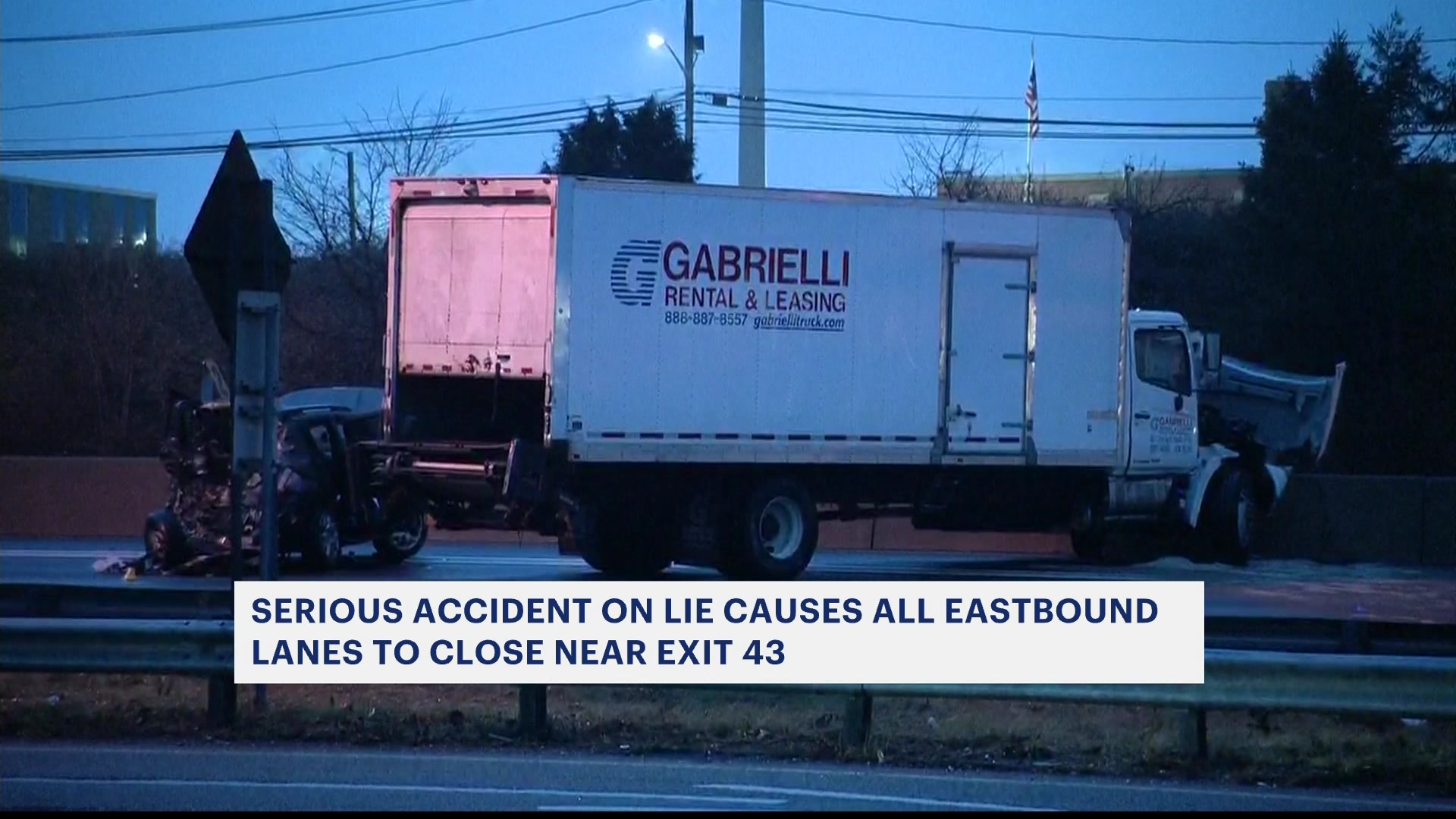 Serious truck crash forces closure of all eastbound lanes of LIE early