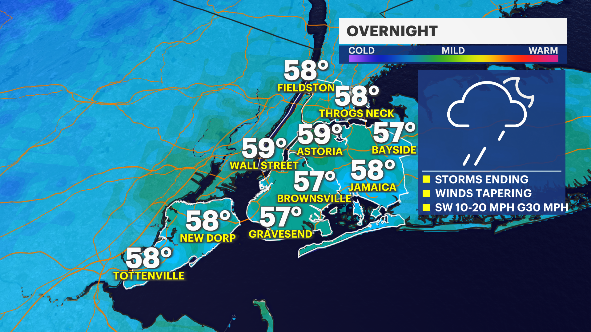 STORM WATCH: Scattered strong storms overnight in New York City