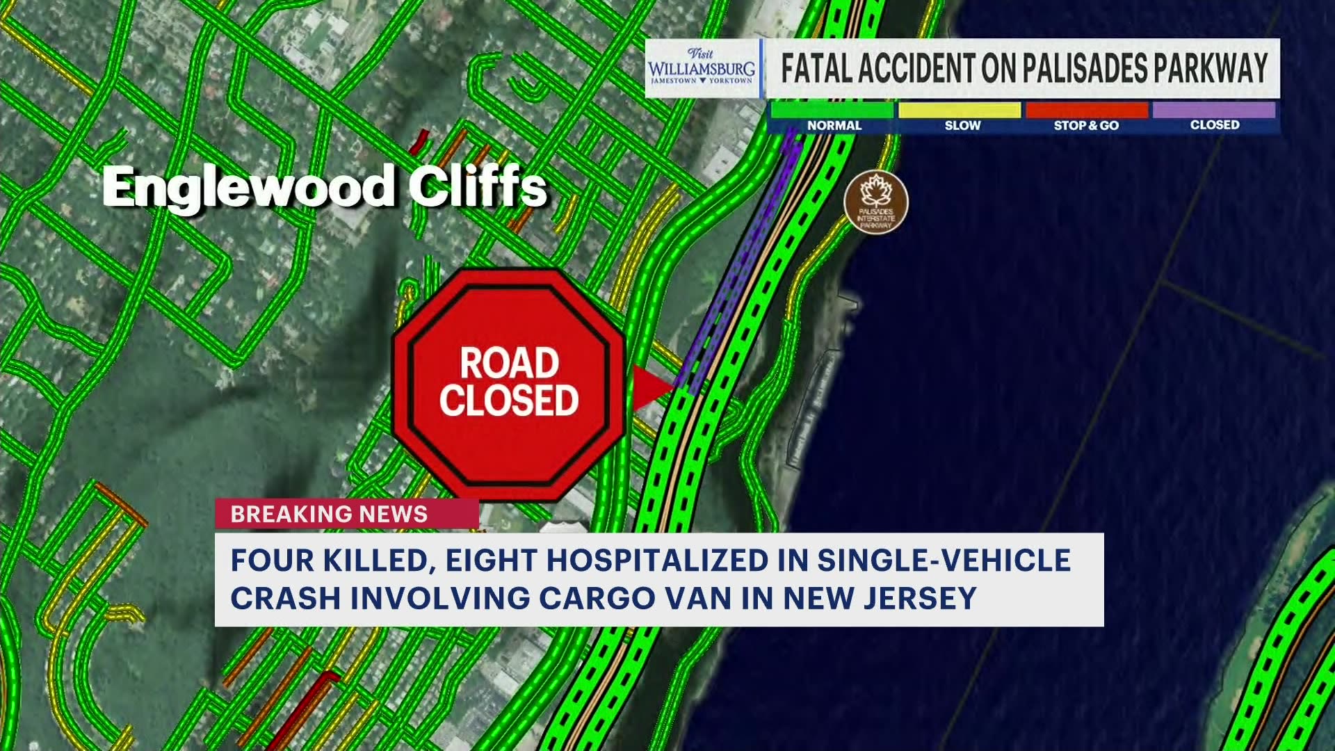 Four killed, eight hospitalized in Palisades Parkway crash