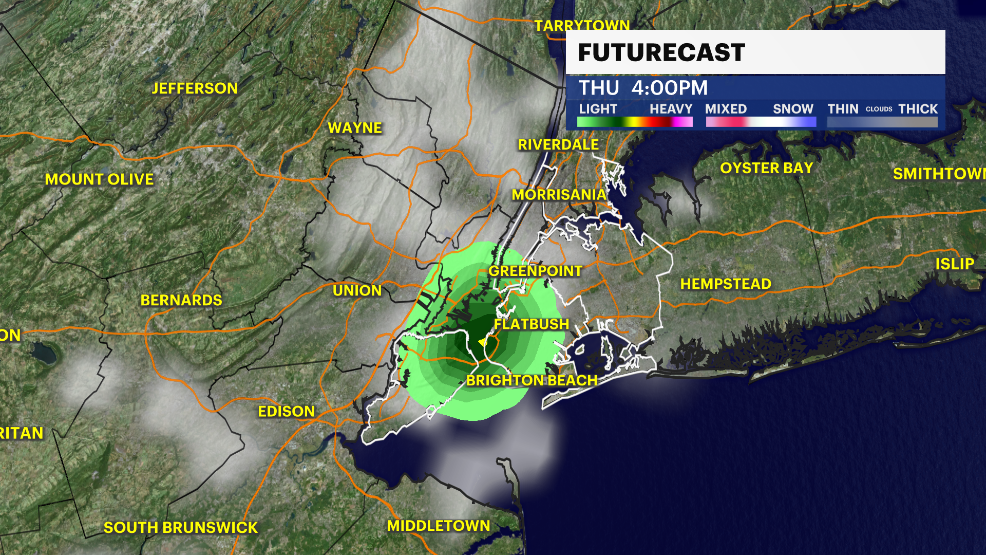 Hot, hazy and humid-feel for New York City; possible showers Friday